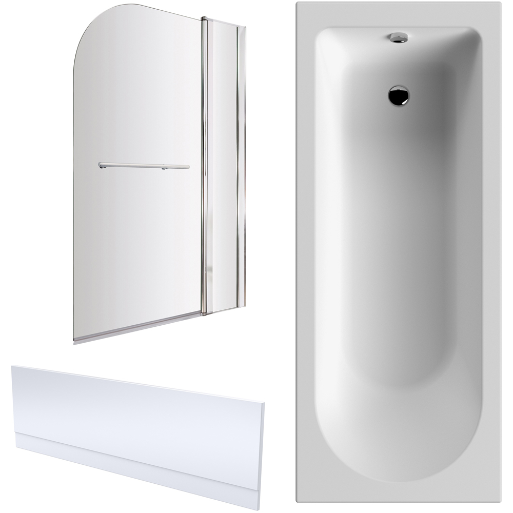 nuie 1700 x 700mm Standard Bath with Panel and Screen Image 1