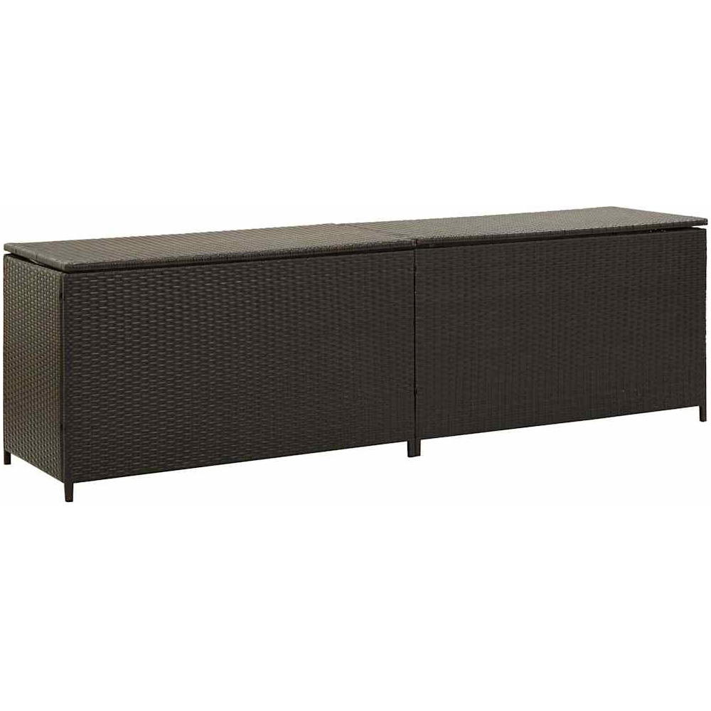 Walplus 200 x 50 x 60cm Brown Poly Rattan Garden Storage Box Image 1