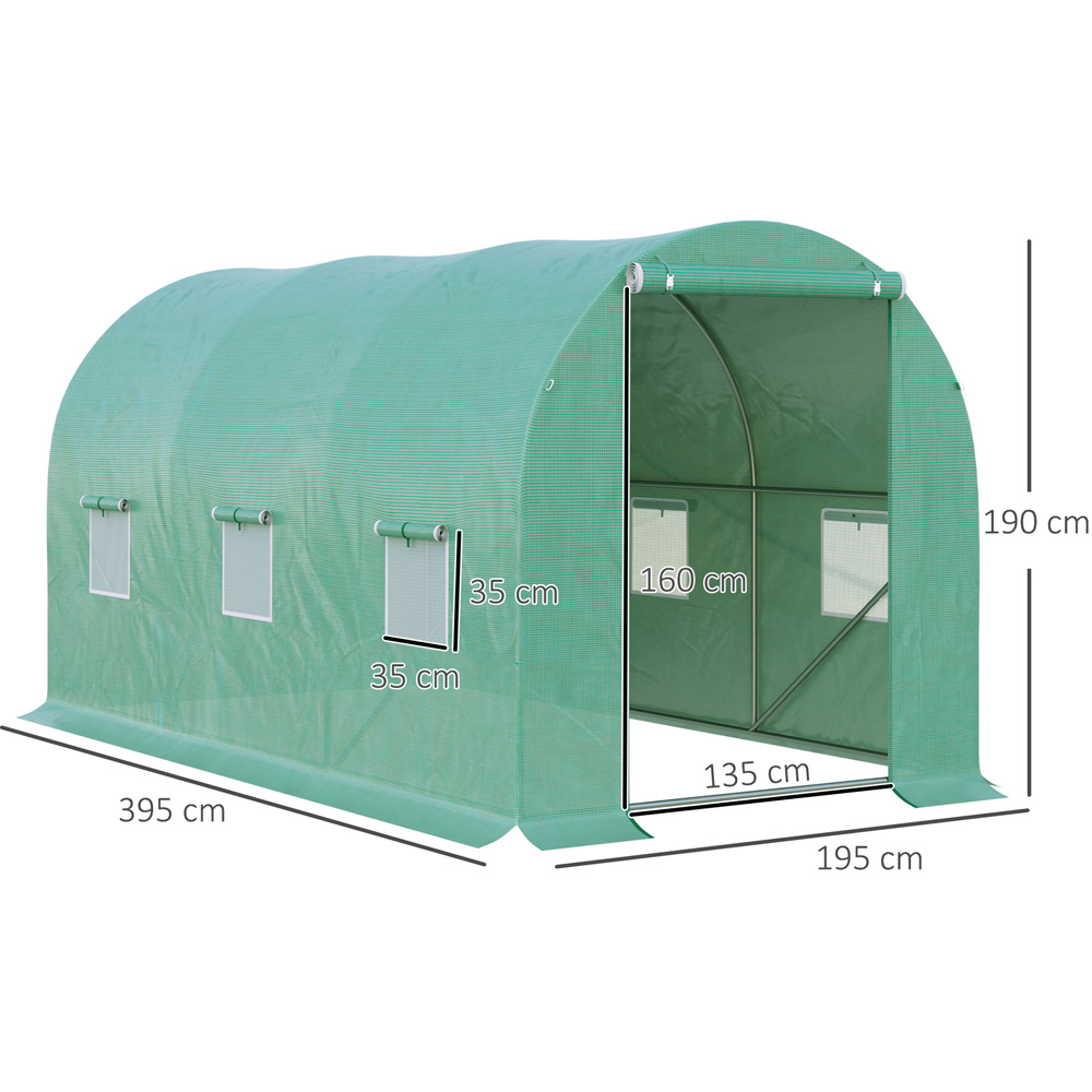 Outsunny Green 13 x 6.5ft Walk In Polytunnel Greenhouse Image 8