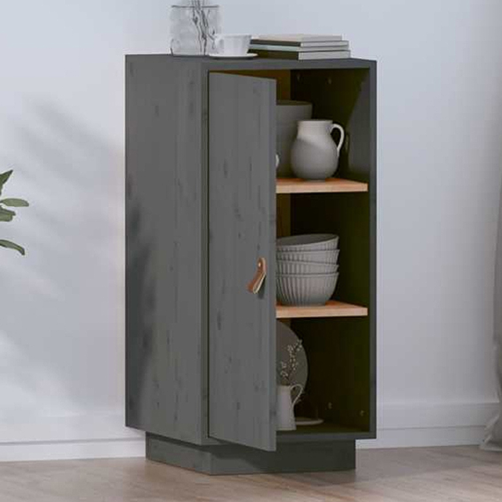 vidaXL Single Door Grey Wooden Sideboard Image 1