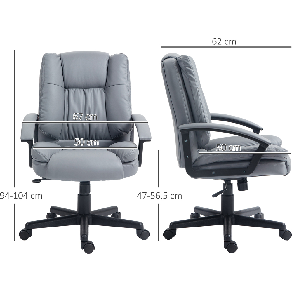 Portland Light Grey Faux Leather Swivel Office Chair Image 7