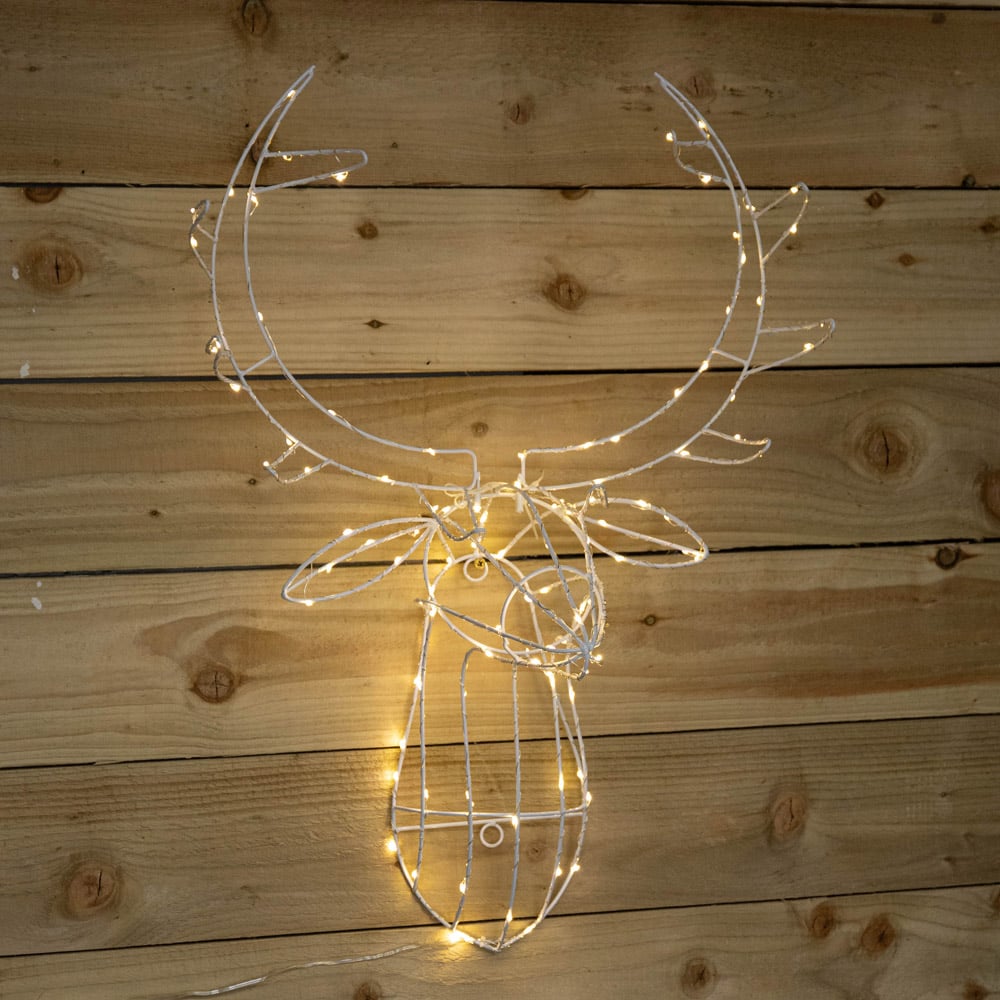 Samuel Alexander Warm White Twinkling LED Reindeer Head Christmas Decoration 70cm Image 1