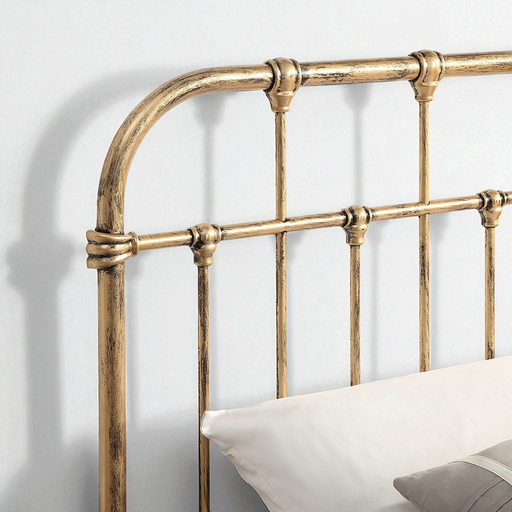 OAT Home Camden Single Antique Brass Effect and Black Guest Trundle Metal Bed Image 2