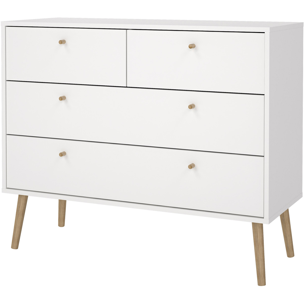 Florence Cumbria 4 Drawer White Chest of Drawers Image 4