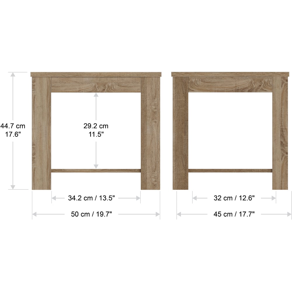 AVF Calibre Rustic Sawn Oak Side Table Image 5
