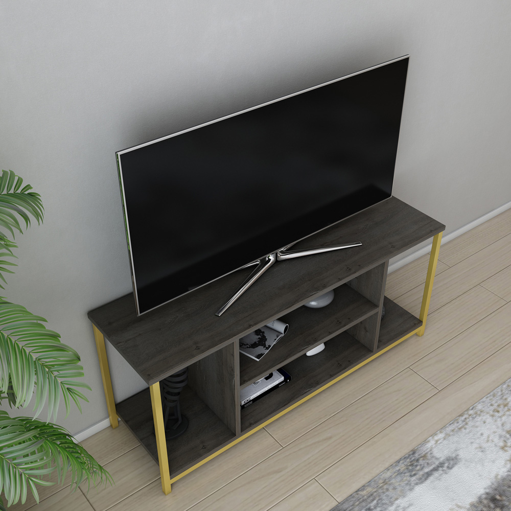 Decorotika Rinaldo 4 Shelf Gold Frig TV Stand for 55 inch TV Image 5