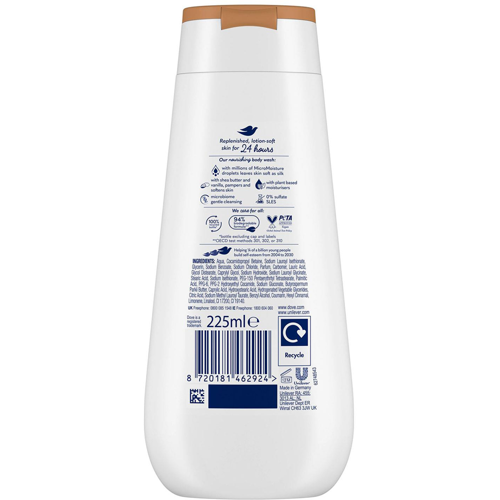 Dove Advanced Care Pampering Body Wash 225ml 12 Pack Image 3