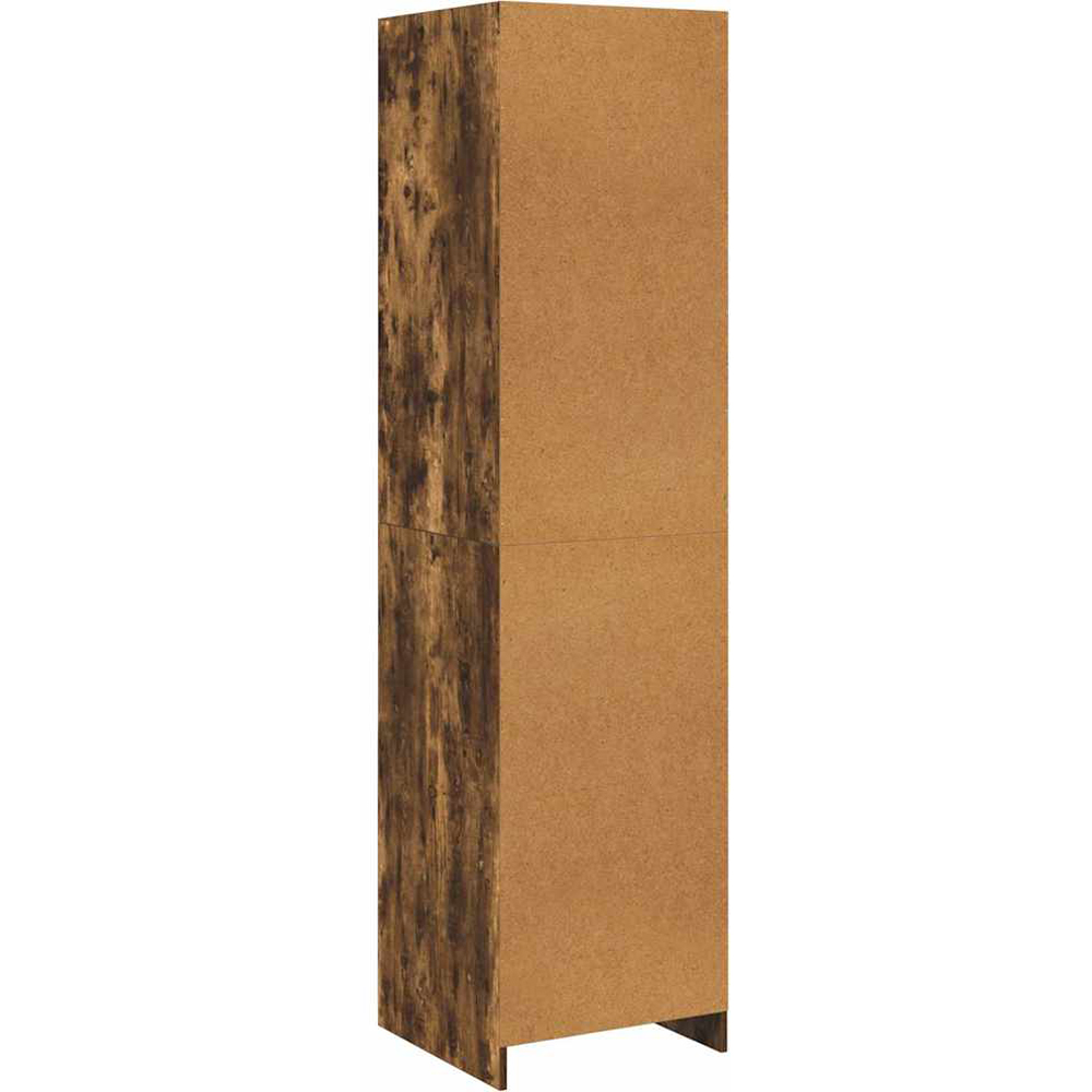 vidaXL 2 Drawer Single Shelf Smoked Oak Wooden Open Wardrobe Image 4