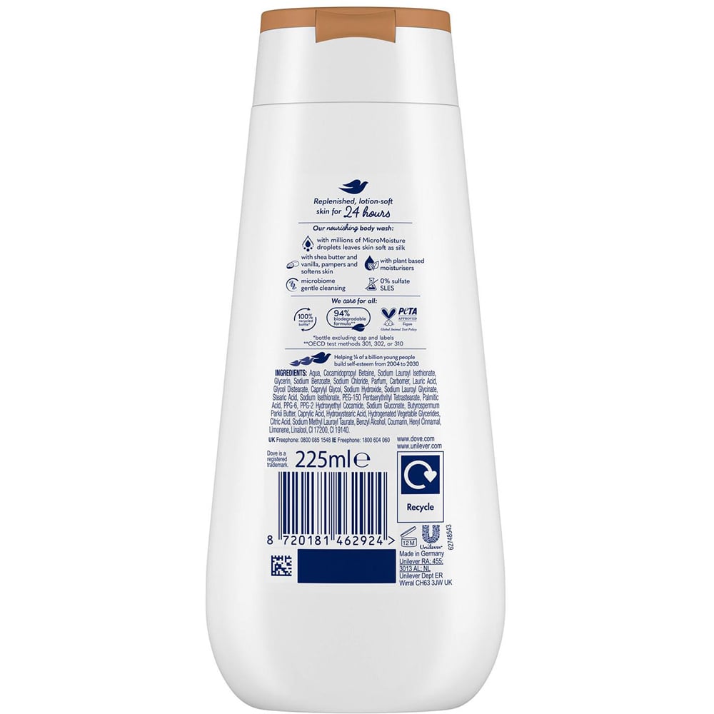 Dove Advanced Care Pampering Body Wash 225ml 10 Pack Image 3