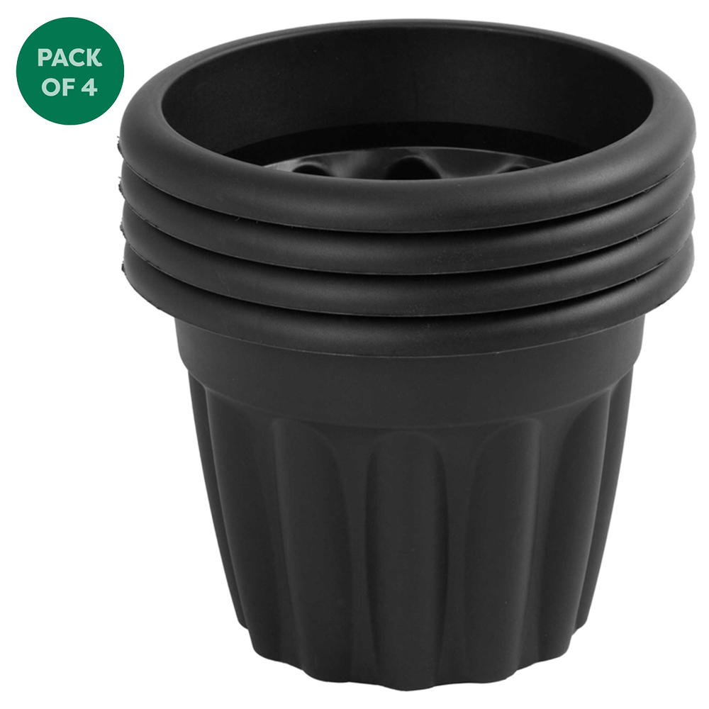 Wham Vista Slate Round Planter 33cm 4 Pack Image 1