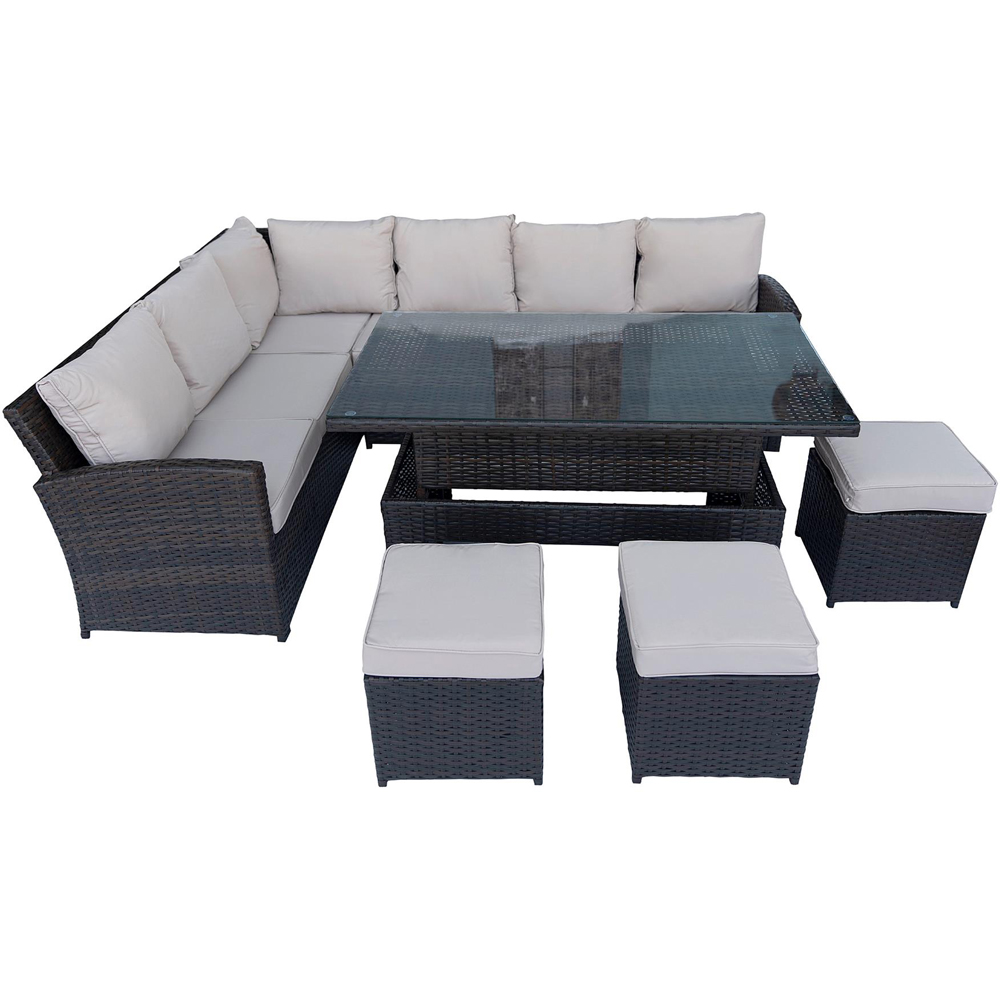 Shatchi Deluxe 9 Seater Steel Garden Sofa Set with Adjustable Table Image 2