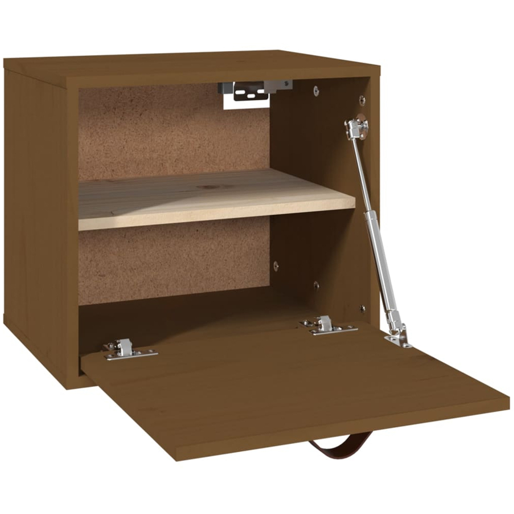 vidaXL Single Door Honey Brown Solid Pine Wood Wall Cabinet Image 4