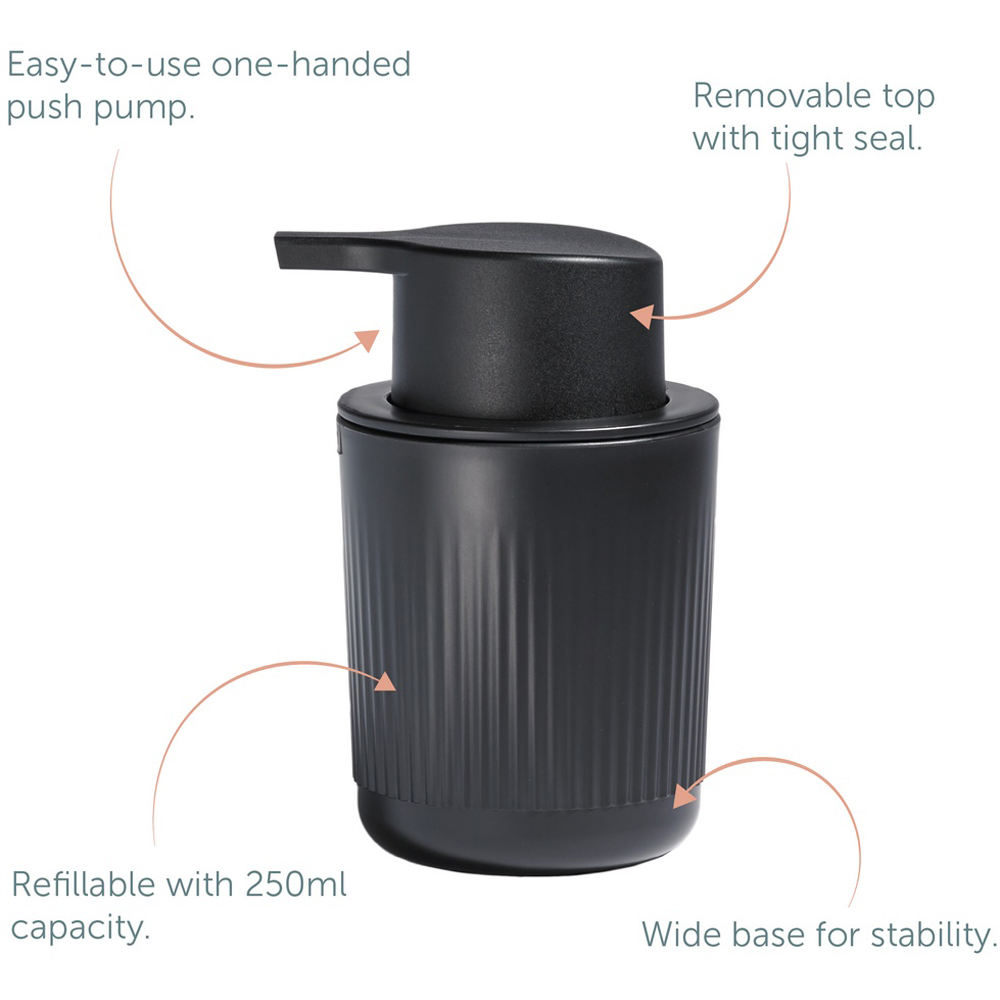ReBorn Dark Grey Eco Friendly Wall Mounted Recycled Plastic Soap Dispenser 250ml Image 8