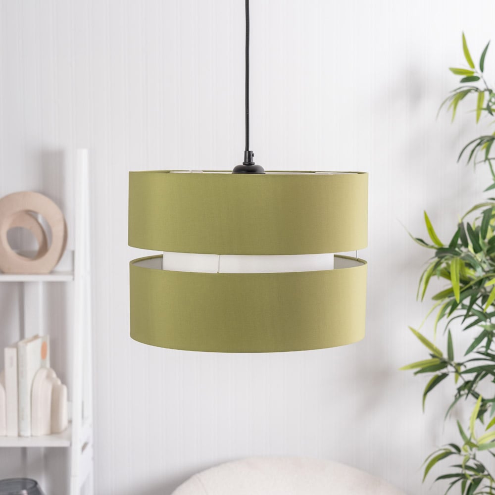 ValueLights Sophia 2 Tier Olive Ceiling Light Shade Large Image 2