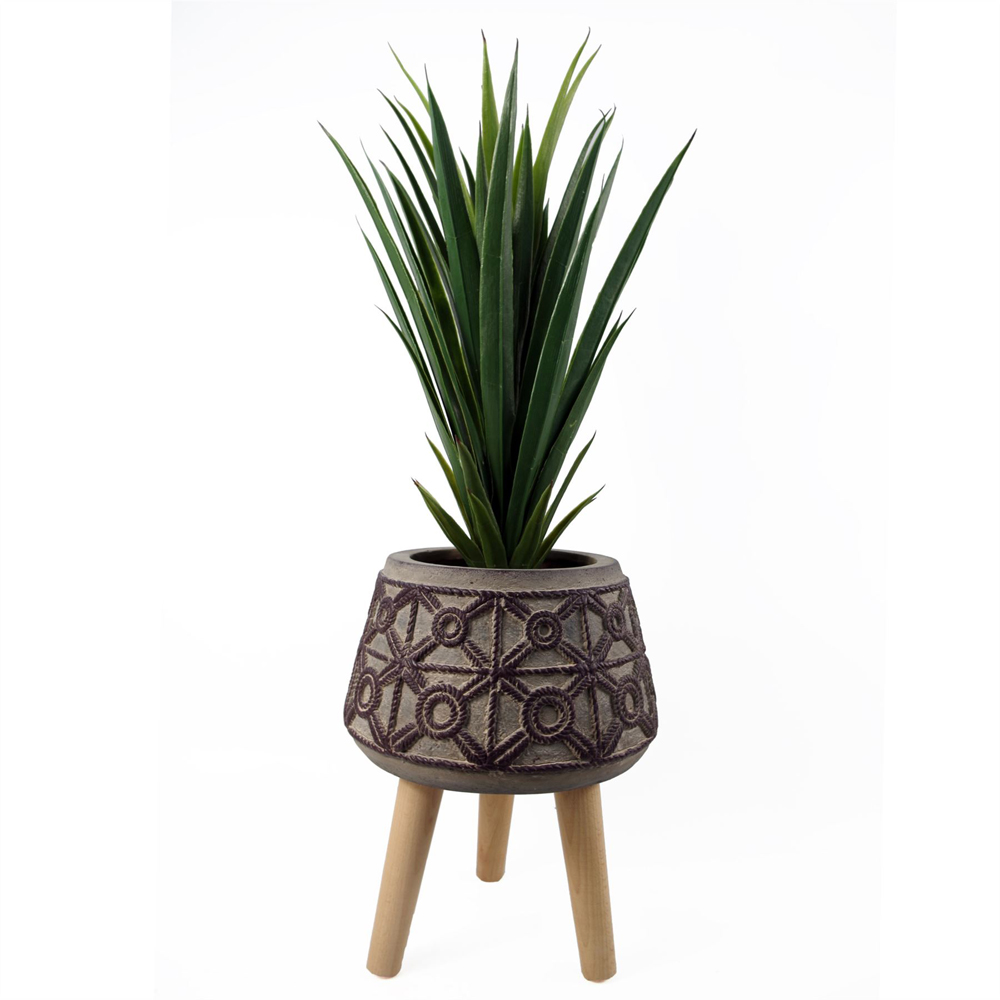 Leaf Rope Effect Fibreglass Composite Indoor Planter with Legs 36 x 26cm Image 3