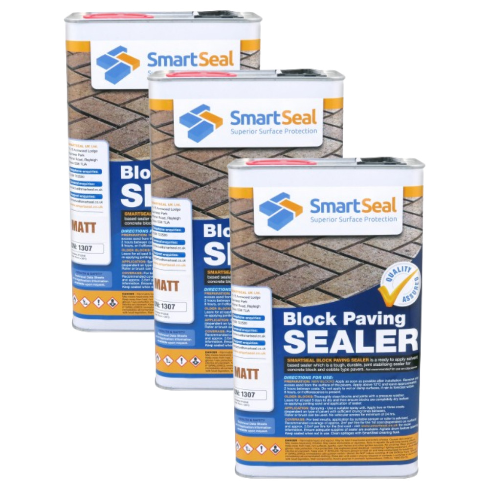 SmartSeal Matt Finish Block Paving Sealer 5L 3 Pack Image 1