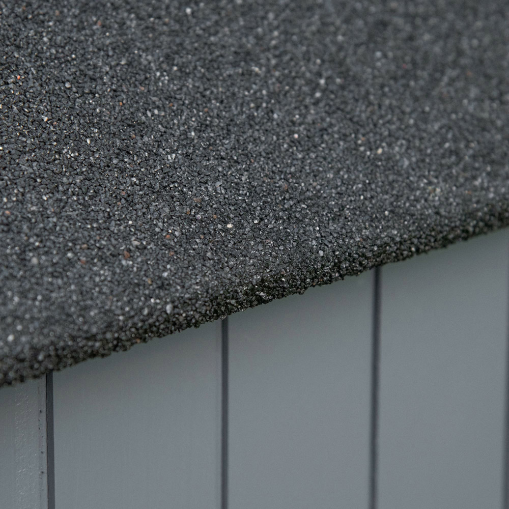 Outsunny 4.2 x 6ft Grey Garden Storage Shed with Tilted Roof Image 3