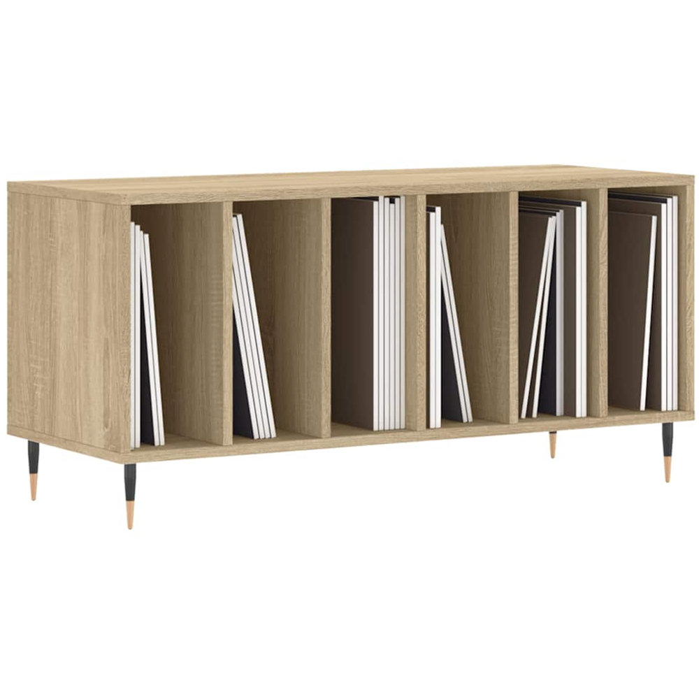 vidaXL 6 Shelf Sonoma Oak Record Cabinet Image 3