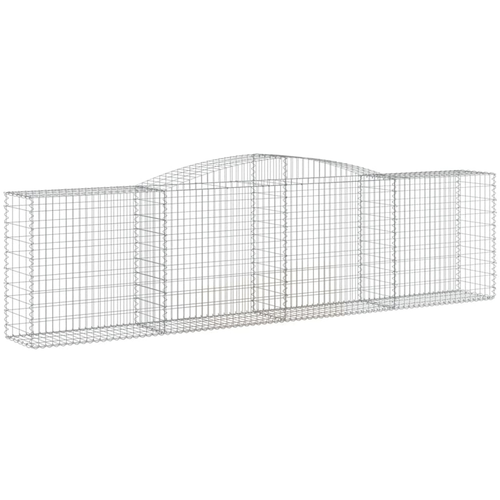 vidaXL Silver Galvanised Iron Arched Gabion Basket 400 x 50 x 100/120cm Image 1