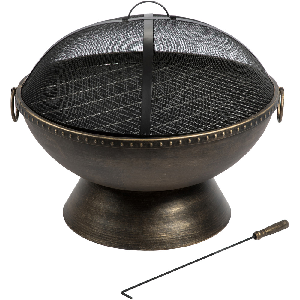 Teamson Home Round Steel Wood Burning Fire Pit 29 inch Image 1