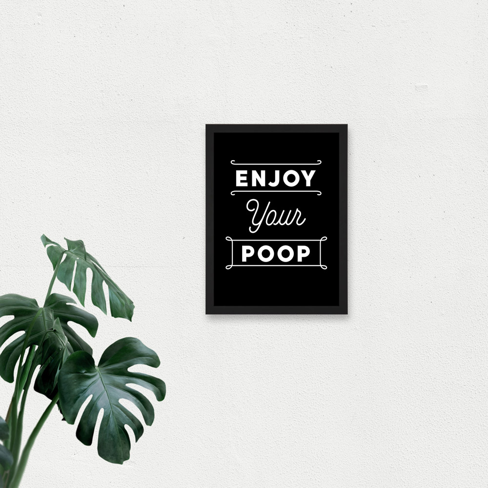 Artery8 Black A4 Enjoy Your Poop Framed Wall Art Print 21 x 29.7cm Image 3