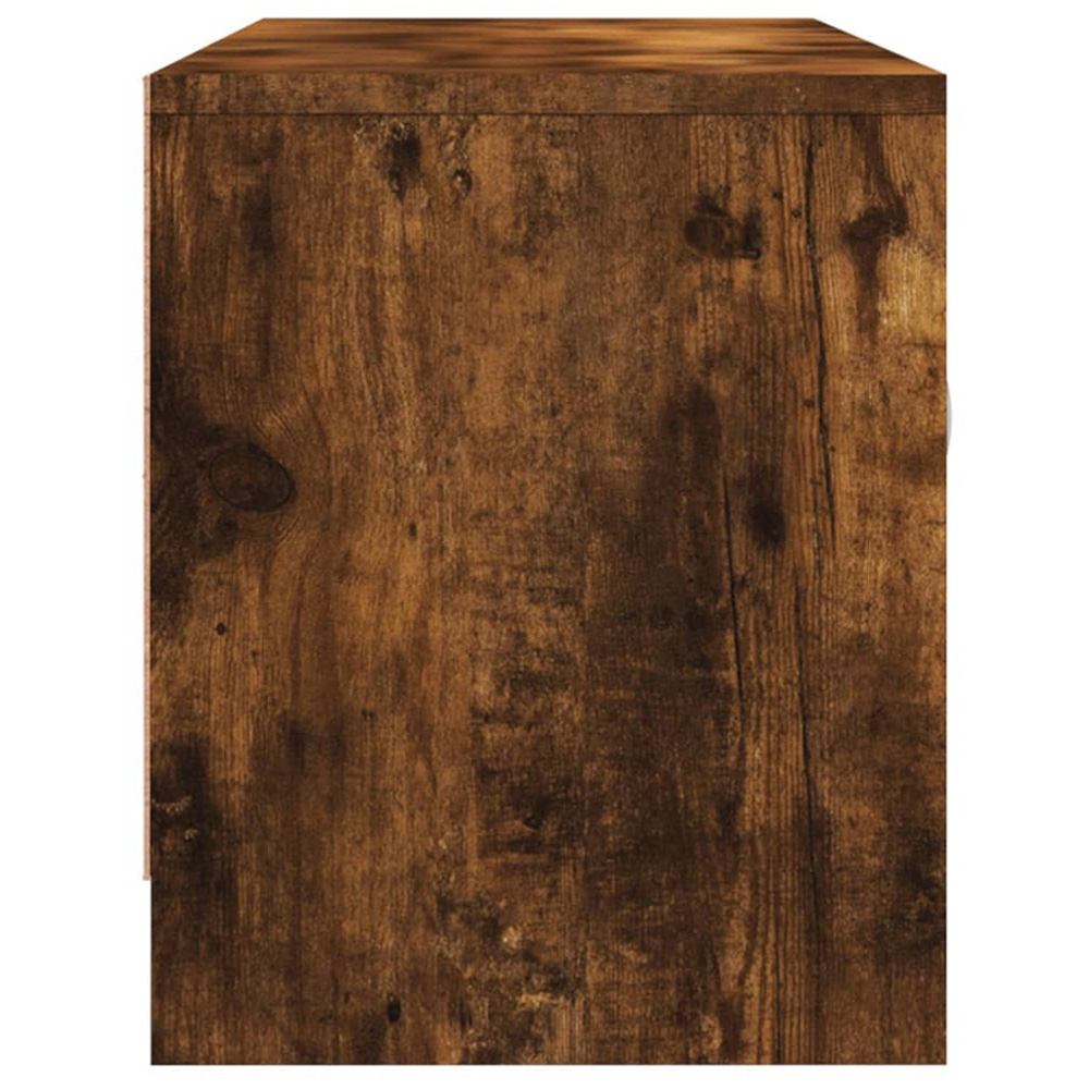 vidaXL 2 Door 2 Shelf Smoked Oak TV Cabinet Image 7