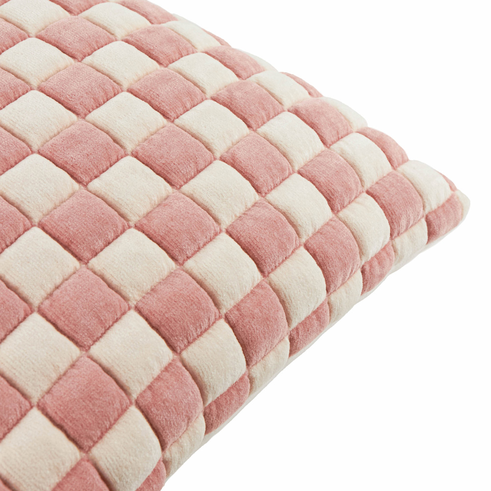 Furn Christmas Softie Pink Checkerboard Quilted Reversible Cushion 50 x 50cm Image 3