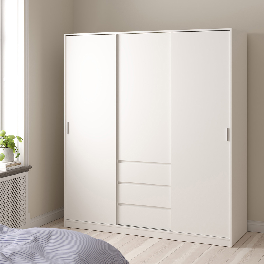 Furniture To Go Naia 3 Door 3 Drawer White Wardrobe Image 6