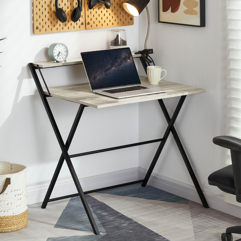 Vida Designs Brooklyn Grey Foldable Computer Desk Image 3