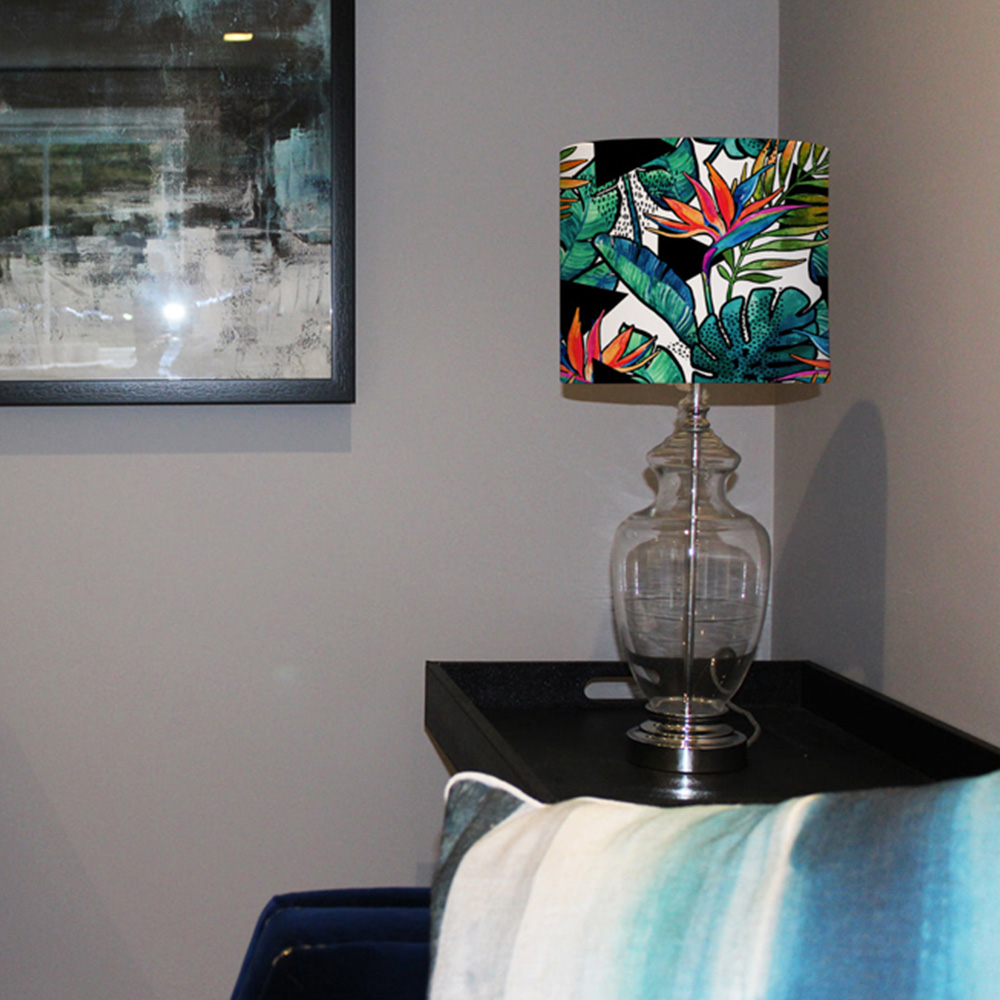 Benjamin Tate Design Small Contoured Tropical Leaves and Flowers Lamp Shade Image 5