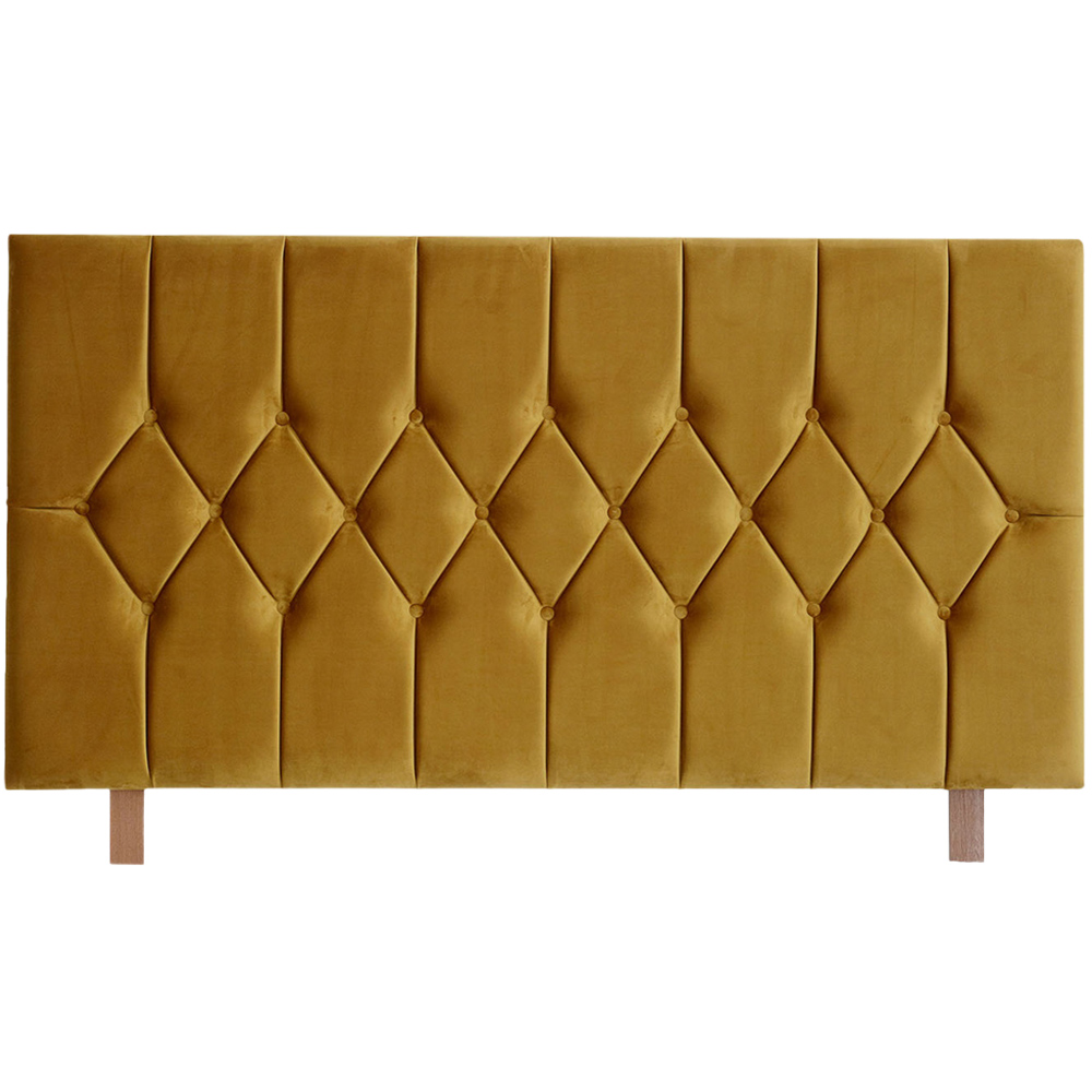 Aspire Furniture Catherine Lansfield Boutique King Size Ochre Brushed Velvet Headboard Image 2