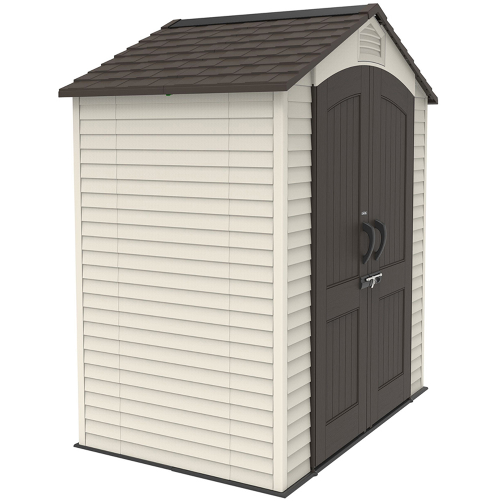 Lifetime Products 7 x 4.5ft Tan Outdoor Storage Shed Image 1