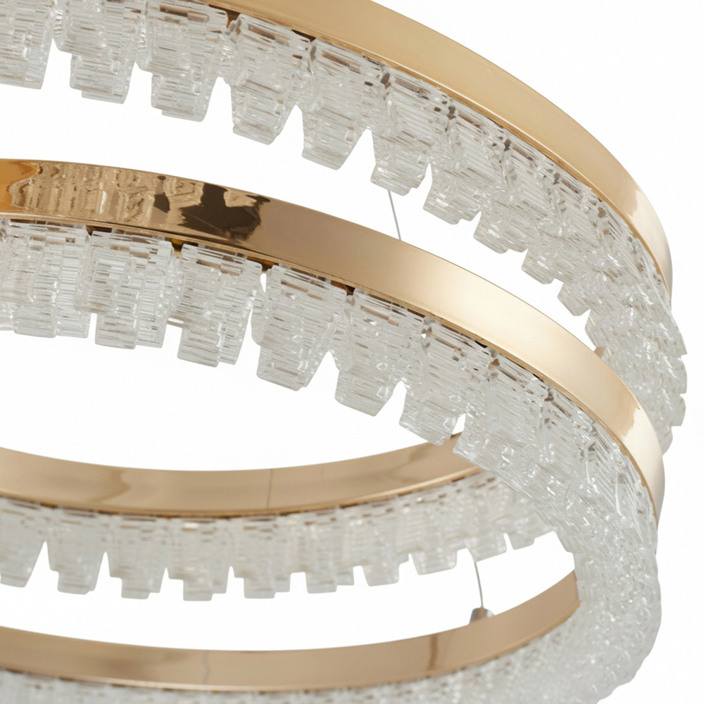 Living and Home Gold Acrylic Geometric Pendant Light with 3 Colour Temperature Settings Image 6