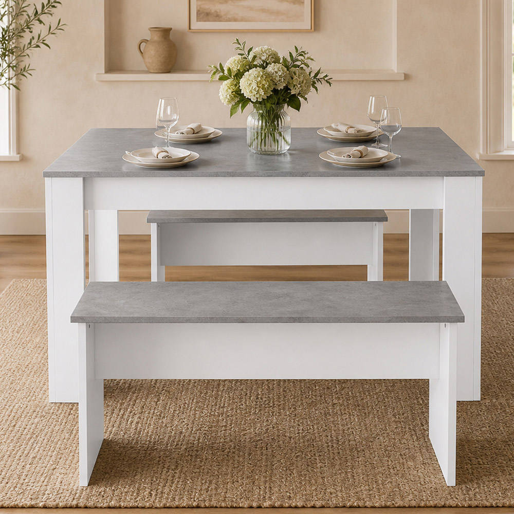 Abrihome 4 Seater Grey Dining Table Set Image 4