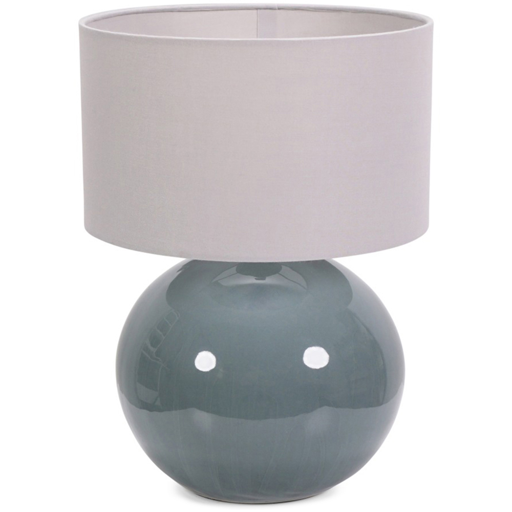 ValueLights Bosco Eucalyptus Teal Grey Fabric Shade Ceramic LED Table Lamp Image 1