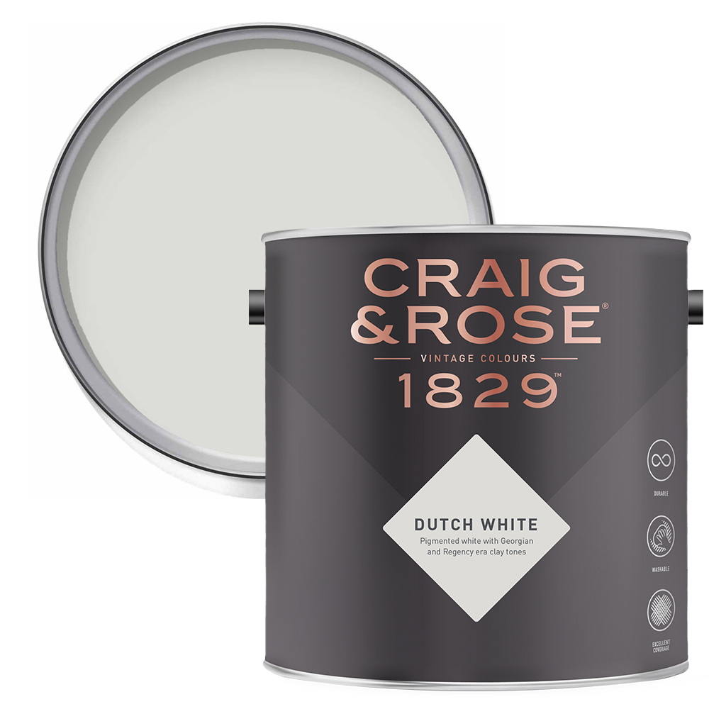 Craig & Rose Kitchen and Bathroom Dutch White Eggshell Paint 750ml Image 1