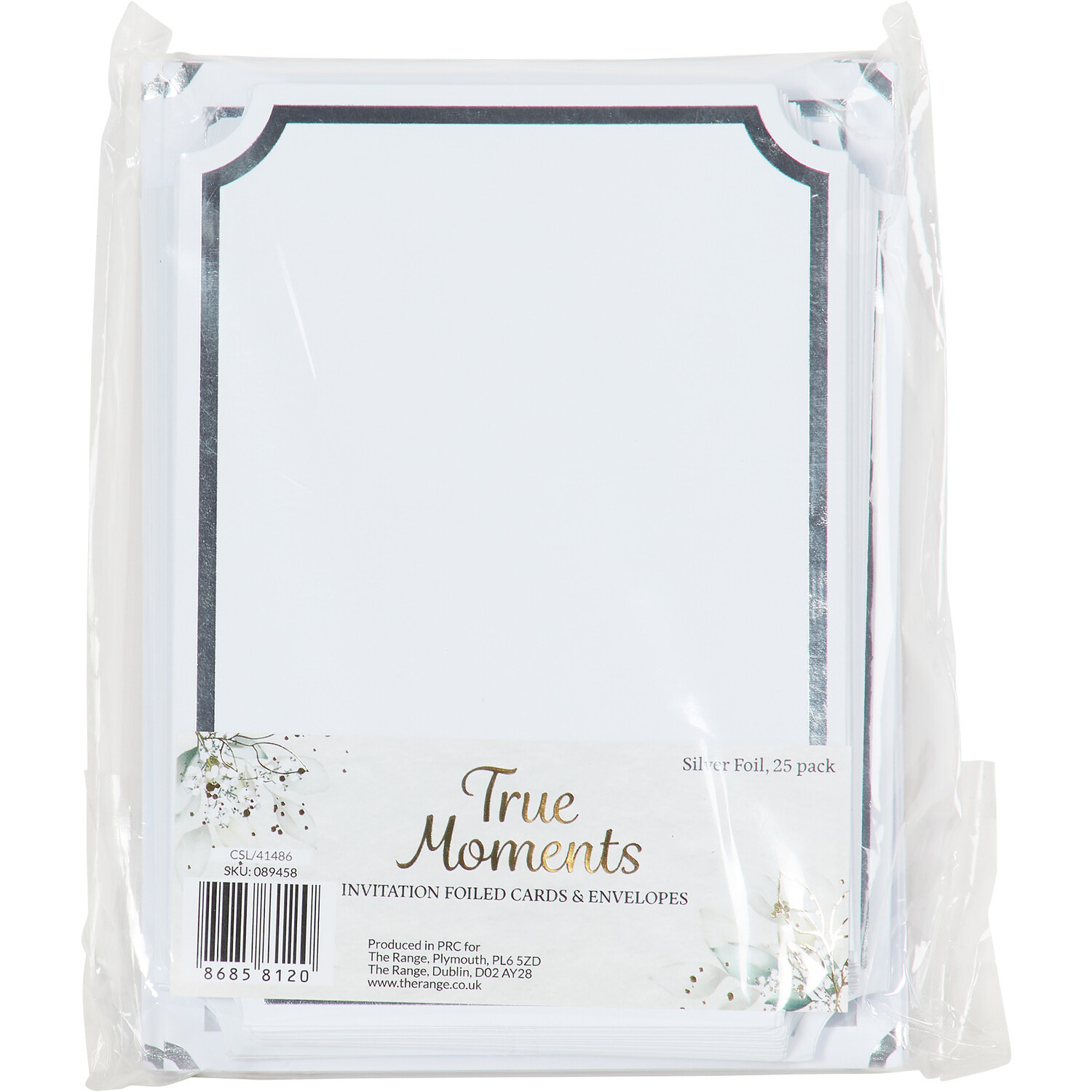 True Moments Foiled Invitation Cards and Envelopes Wilko