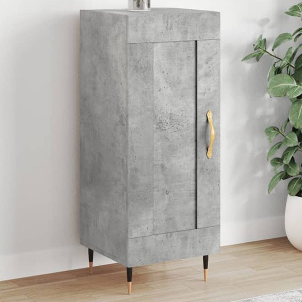 vidaXL Single Door Concrete Grey Wooden Sideboard Image 1