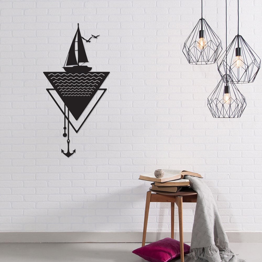 Decortie Black Minimalist Metal Modern Anchor Wall Art Image 2