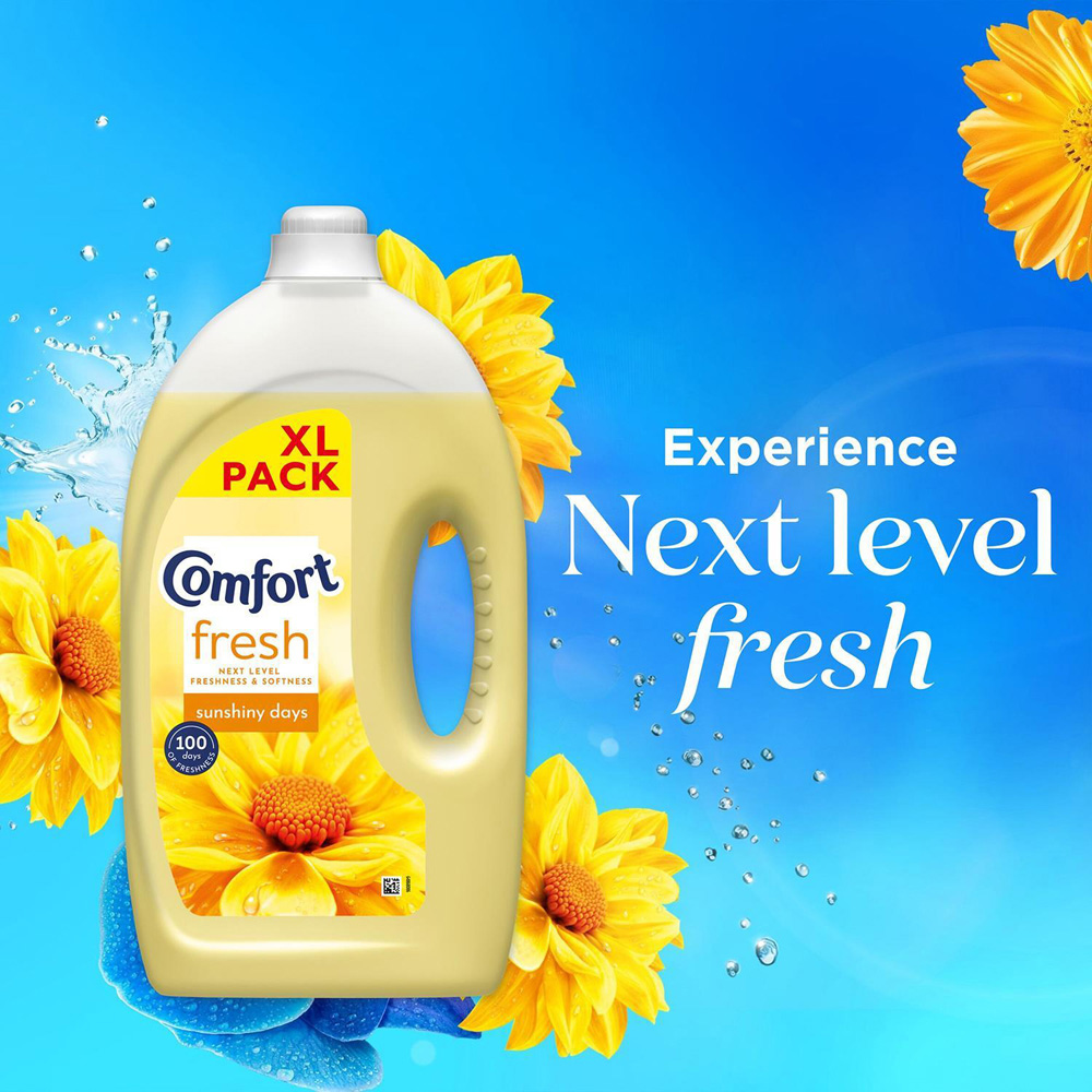 Comfort Fresh Sunshiny Days Liquid Fabric Conditioner 80 Washes 2.4L 4 Pack Image 5