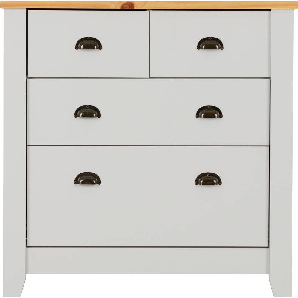 Seconique Ludlow 4 Drawer Grey and Oak Effect Chest Image 3