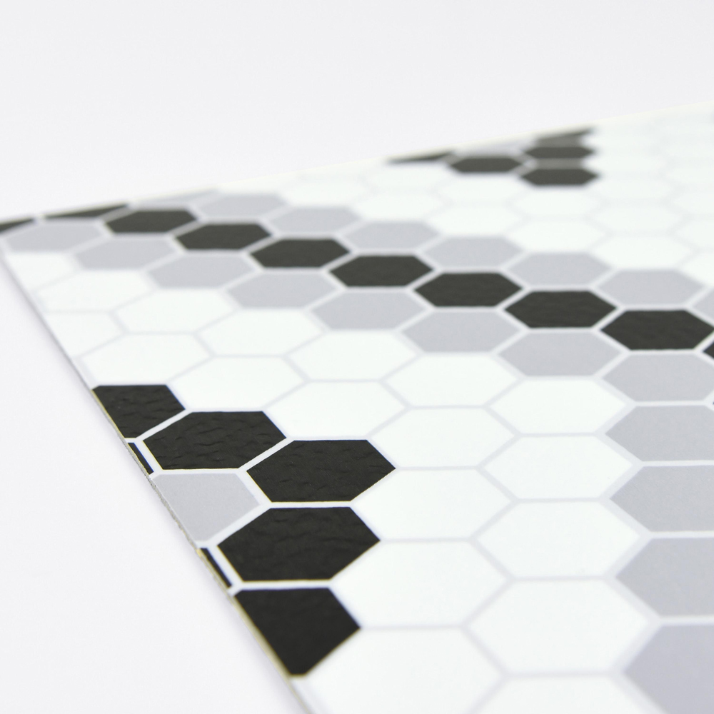 Floorpops Leyton Black and White Peel and Stick Floor Tile 30.48 x 30.48cm 10 Pack Image 4