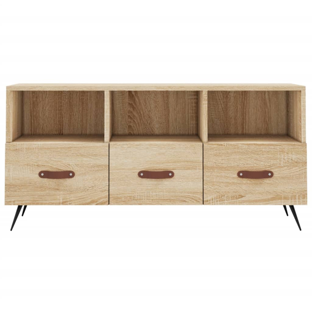 vidaXL 3 Drawer 3 Shelf Sonoma Oak TV Cabinet Image 5
