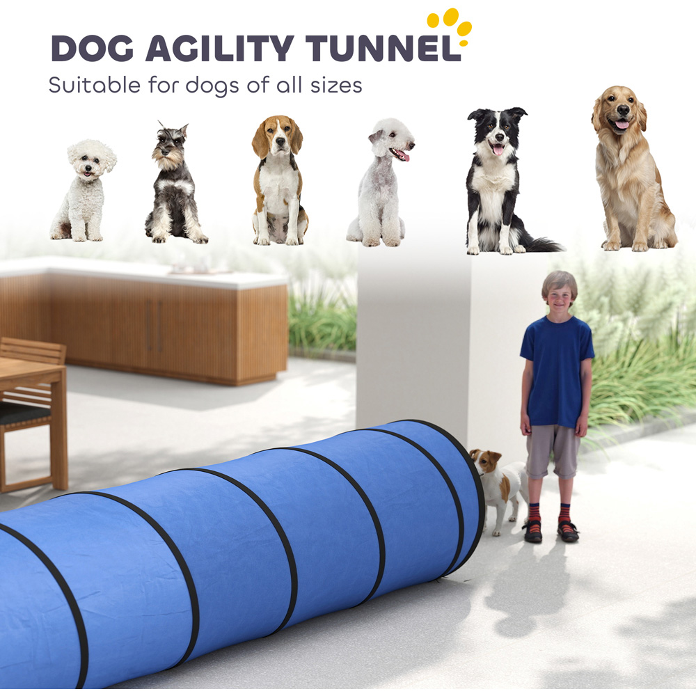 PawHut Foldable Dog Tunnel 500cm with 6 Ground Pegs and Bag Image 4