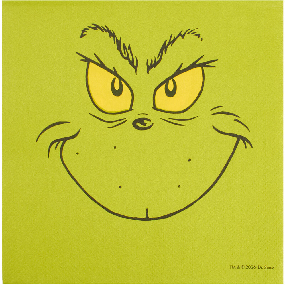 Pack of 20 Grinch Napkins Green Image 4