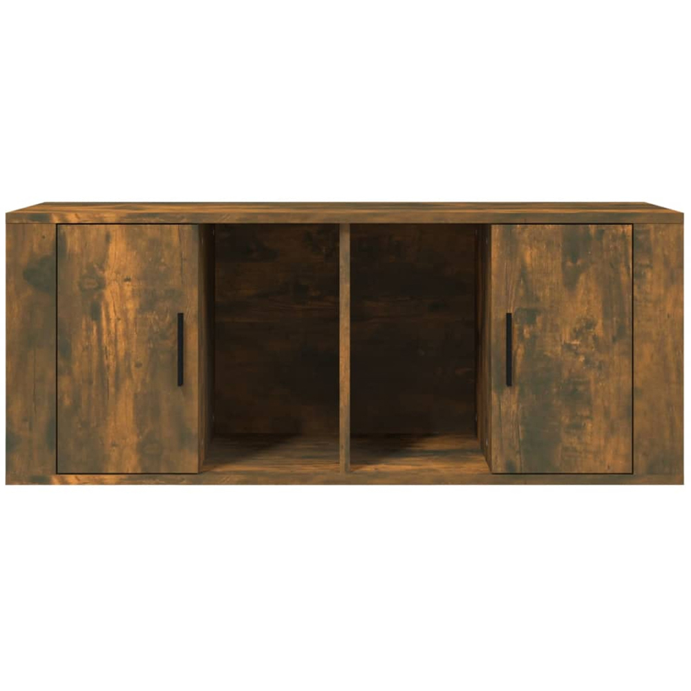 vidaXL 2 Door 2 Shelf Smoked Oak TV Cabinet Image 5