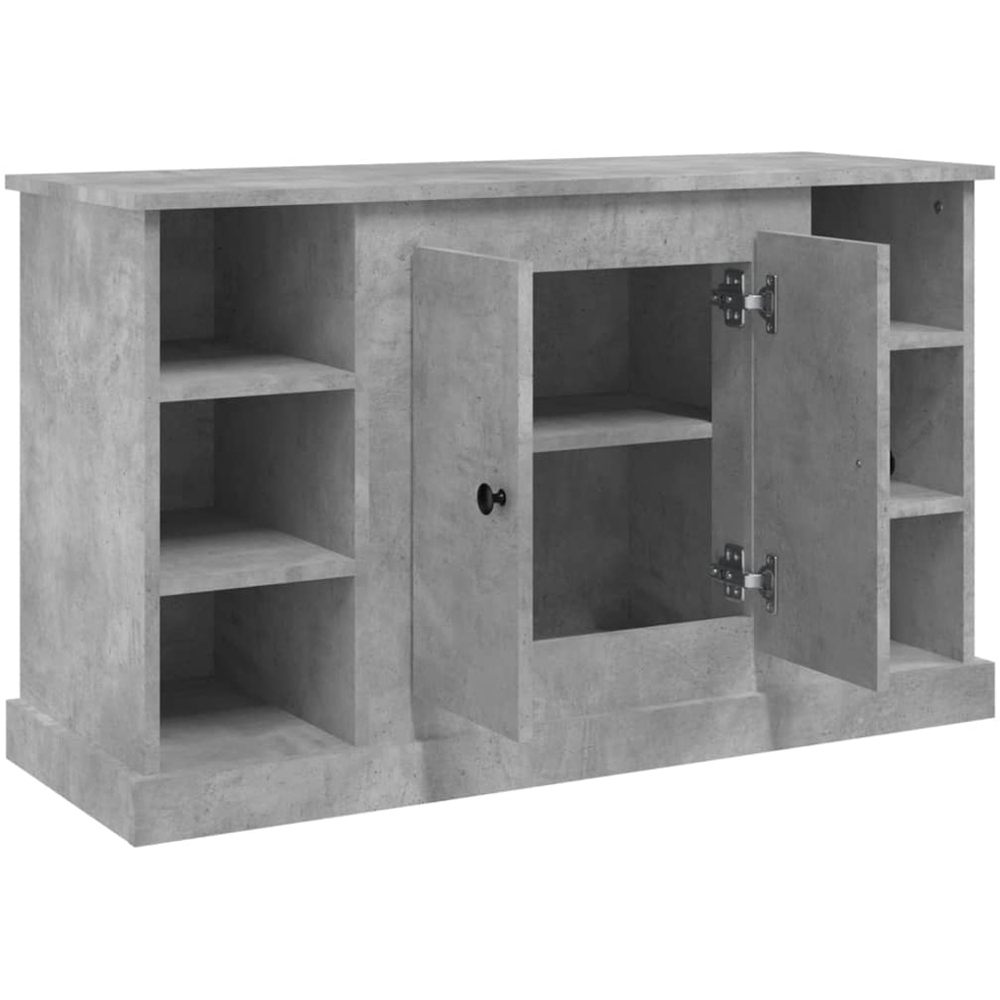 vidaXL 2 Door 6 Shelf Concrete Grey Wooden Sideboard Image 6
