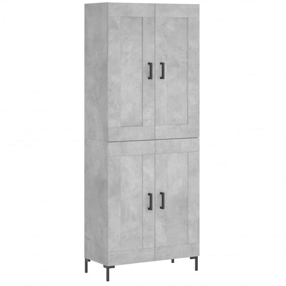vidaXL 4 Door Concrete Grey Highboard Image 2