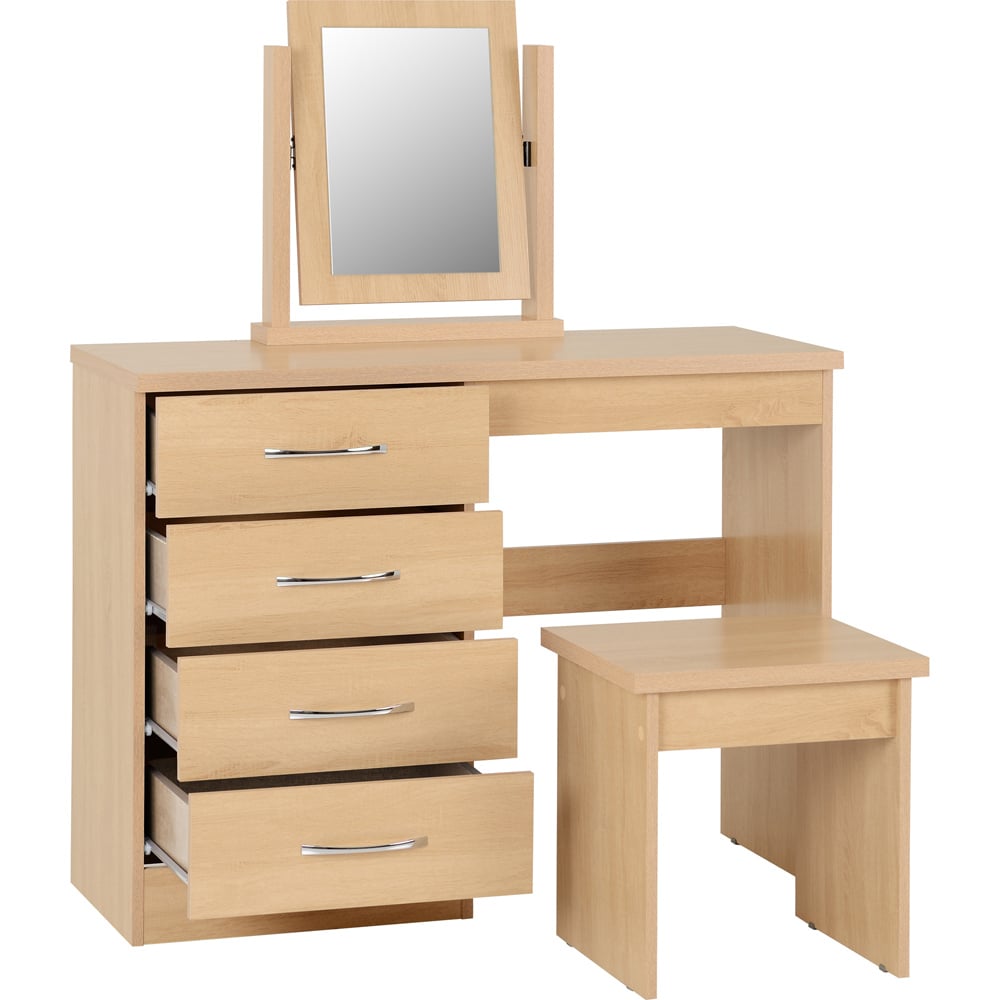 Seconique Nevada Sonoma Oak Effect Dressing Table Set with Mirror Image 4