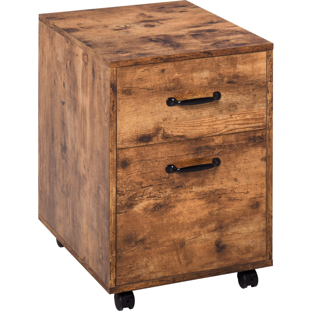 Vinsetto Brown 2-Tier Filing Cabinet Image 2